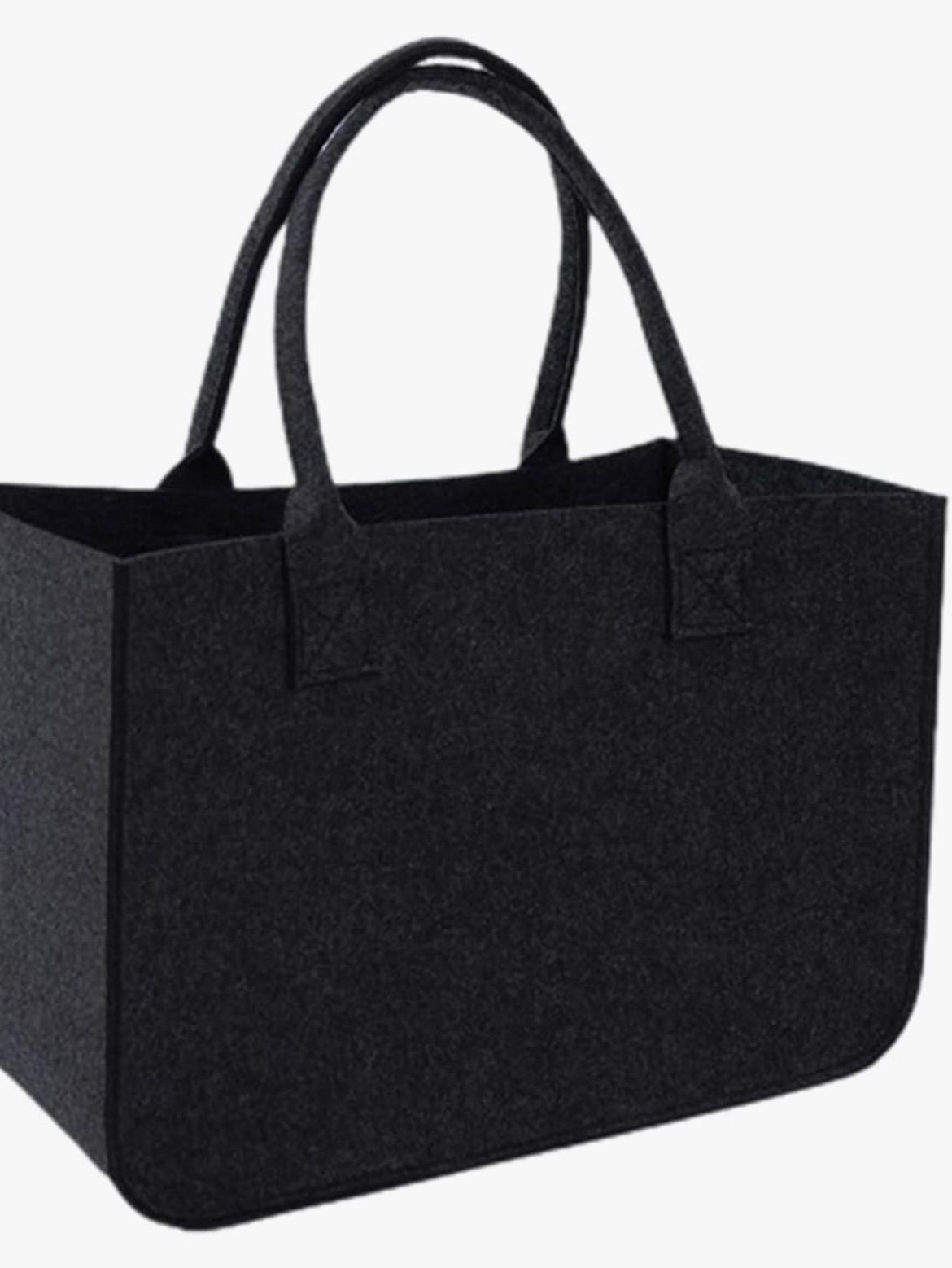 Large dark grey felt tote bag