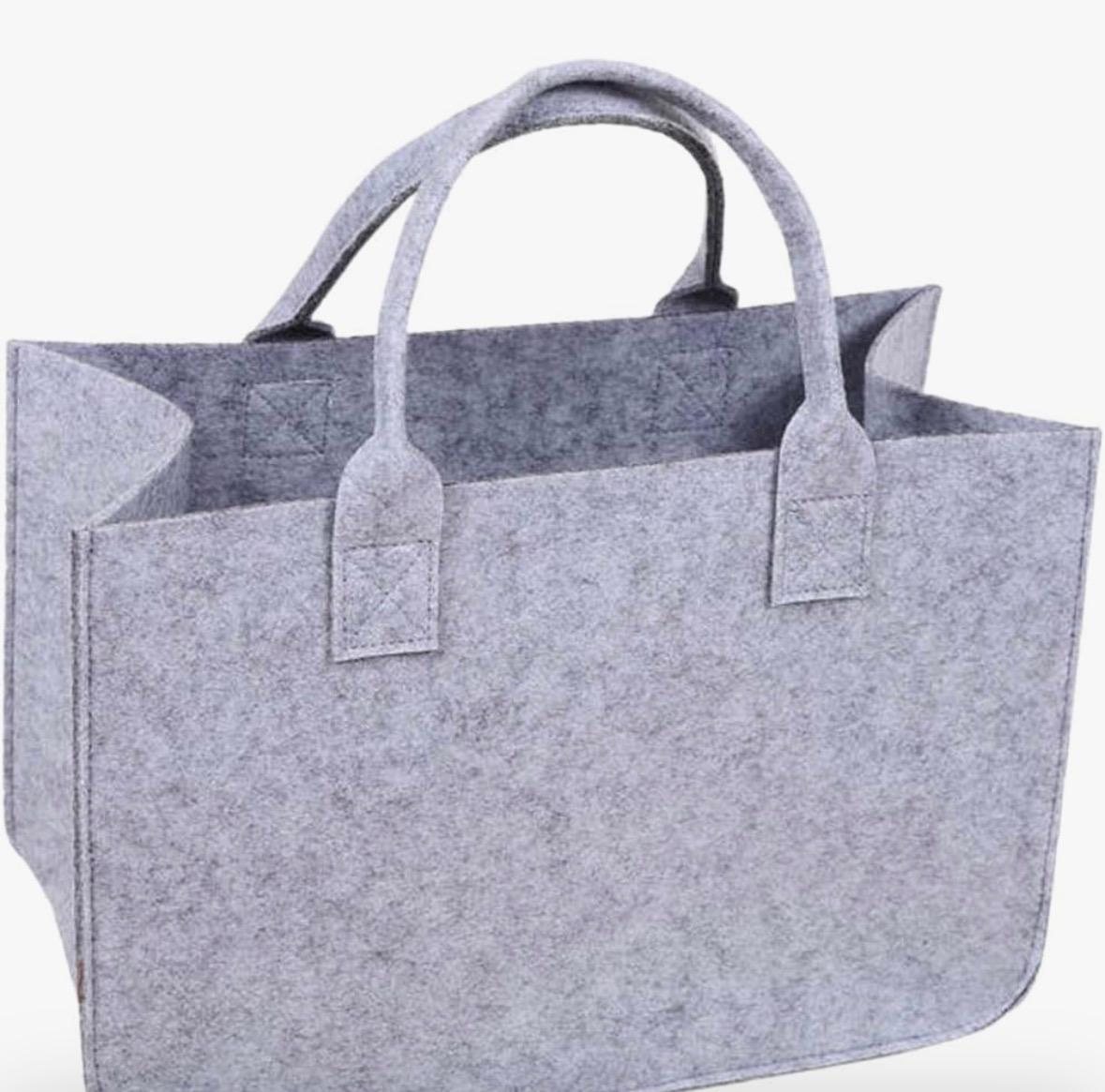 Large light grey felt tote bag