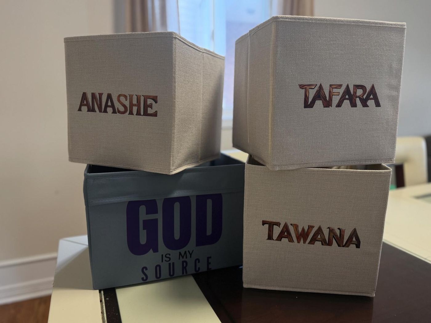 Personalised name bins